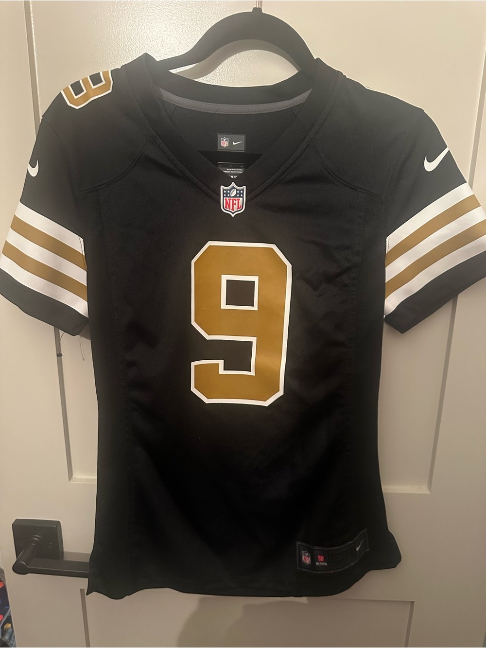 Nike NFL Women's Jersey - Black/Gold No. 9 Drew Brees